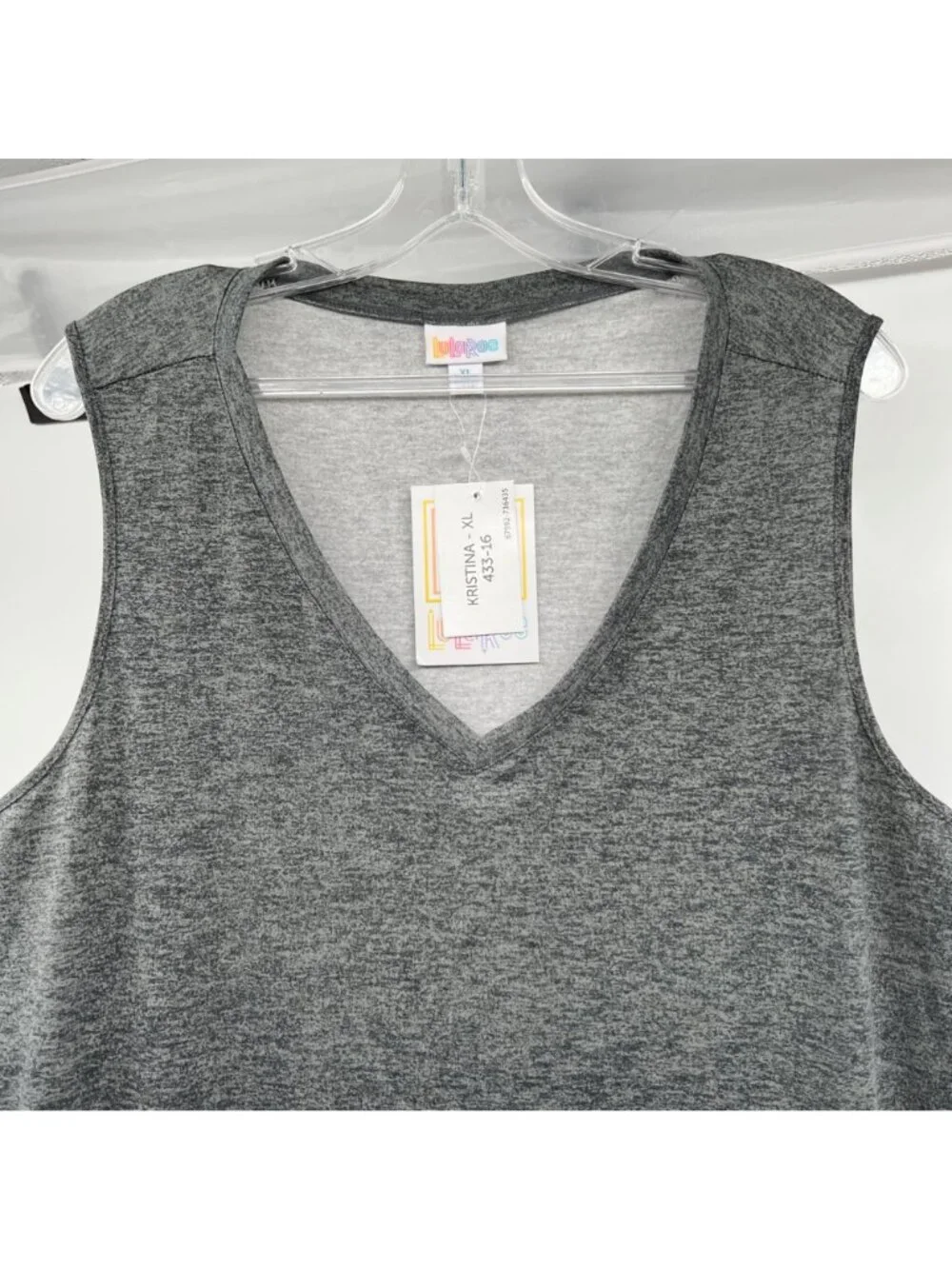 LuLaRoe Womens Striped Kristina Tank Top Gray/Multi Size XL New